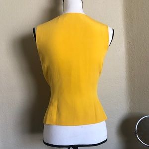 NWOT Dana Buchman Mustard Zip Silk Top